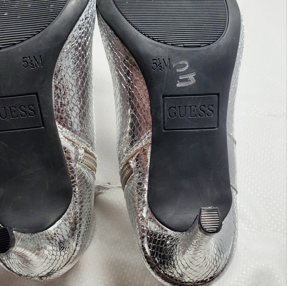 Guess Silver Ankle Boots - Picture 5 of 9